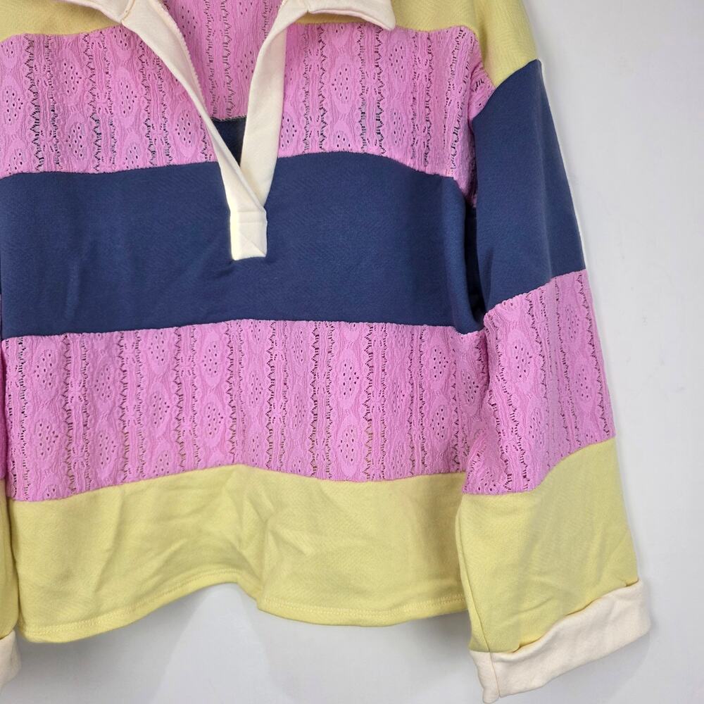 Bucket List Color Block Lace Embroidered Long Sle… - image 6